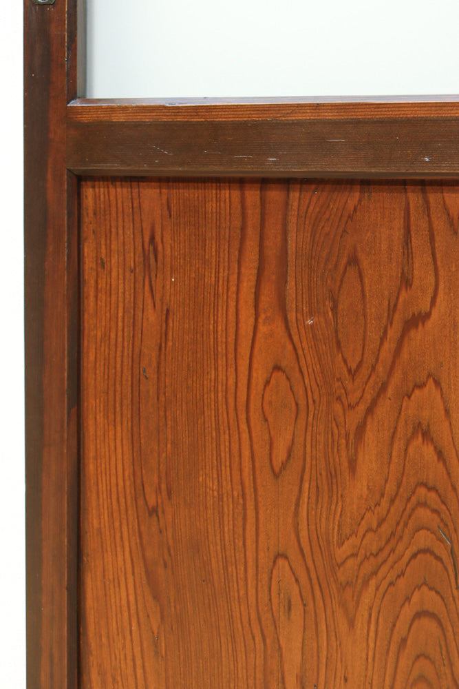 幅817ミリ　グリーンカラーの大きな十字枠が目を引くガラス戸　F8523　在庫1枚