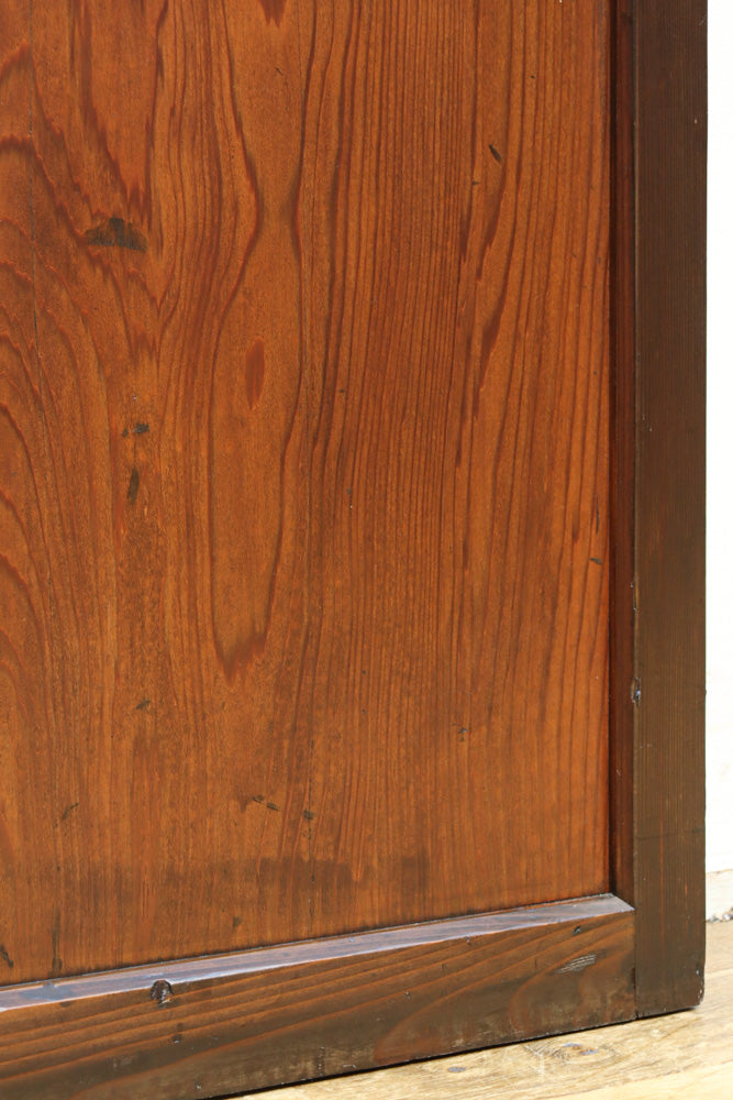 幅817ミリ　グリーンカラーの大きな十字枠が目を引くガラス戸　F8523　在庫1枚