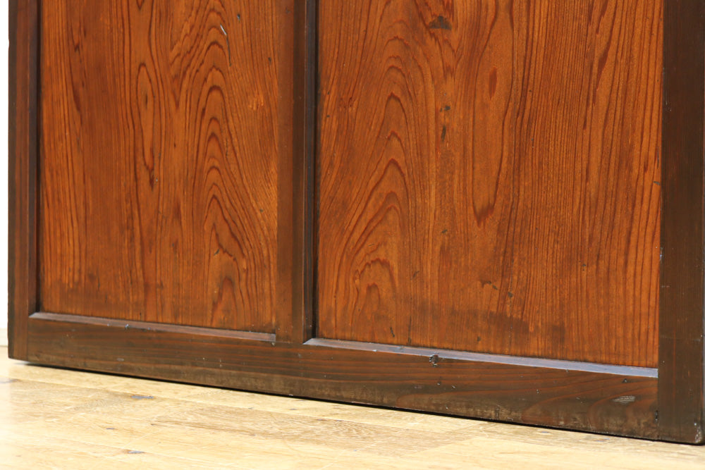 幅817ミリ　グリーンカラーの大きな十字枠が目を引くガラス戸　F8523　在庫1枚