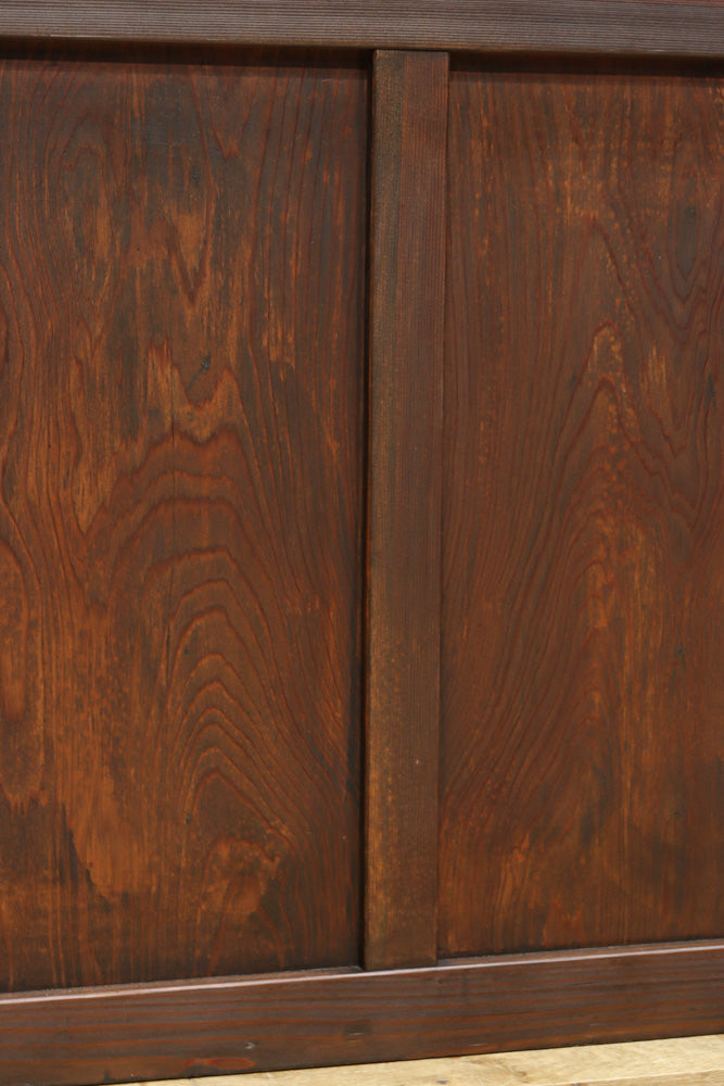 幅817ミリ　グリーンカラーの大きな十字枠が目を引くガラス戸　F8523　在庫1枚