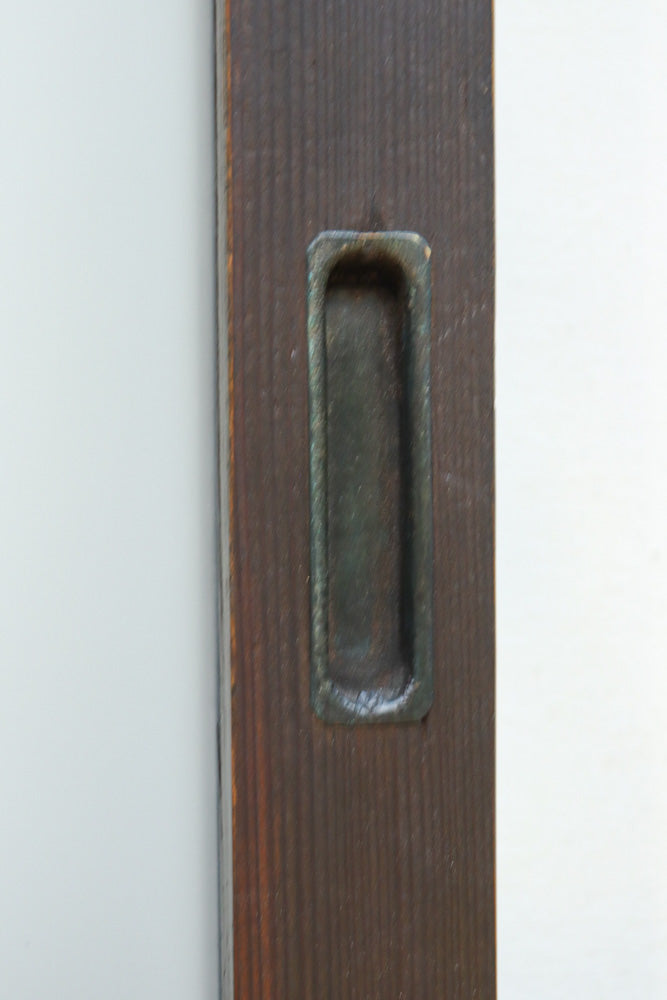 幅817ミリ　グリーンカラーの大きな十字枠が目を引くガラス戸　F8523　在庫1枚