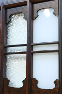 幅817ミリ　グリーンカラーの大きな十字枠が目を引くガラス戸　F8523　在庫1枚