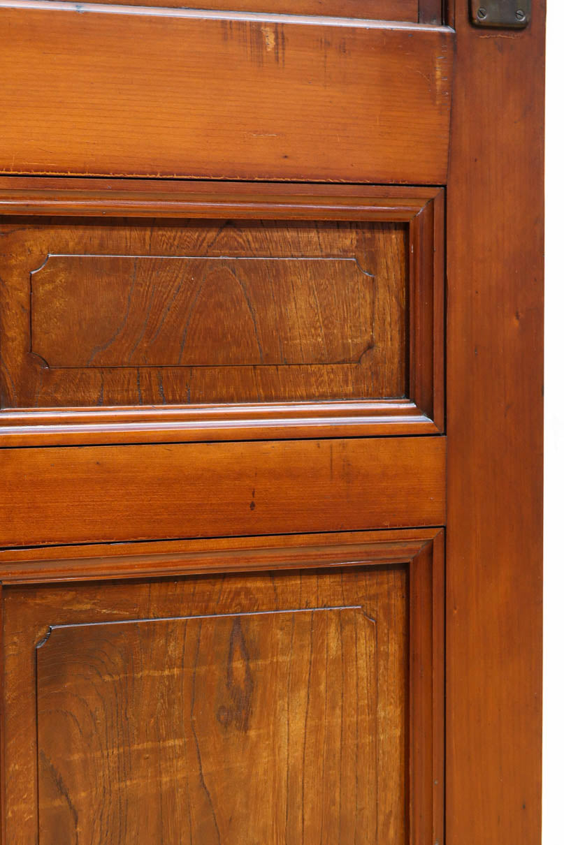 幅862ミリ　高さ1722ミリ　色艶の美しいドアノブ付きレトロガラスドア　F8534　在庫1枚