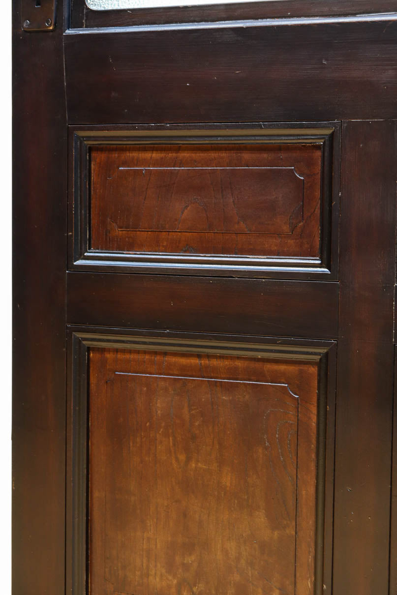 幅862ミリ　高さ1722ミリ　色艶の美しいドアノブ付きレトロガラスドア　F8534　在庫1枚