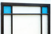 昭和レトロ!! 稀少ブルーのダイヤが可愛らしいガラス戸　F8537　在庫1枚