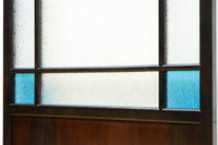 昭和レトロ!! 稀少ブルーのダイヤが可愛らしいガラス戸　F8537　在庫1枚