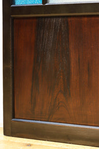 昭和レトロ!! 稀少ブルーのダイヤが可愛らしいガラス戸　F8537　在庫1枚