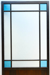 昭和レトロ!! 稀少ブルーのダイヤが可愛らしいガラス戸　F8537　在庫1枚