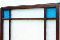 昭和レトロ!! 稀少ブルーのダイヤが可愛らしいガラス戸　F8537　在庫1枚