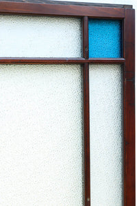 昭和レトロ!! 稀少ブルーのダイヤが可愛らしいガラス戸　F8537　在庫1枚