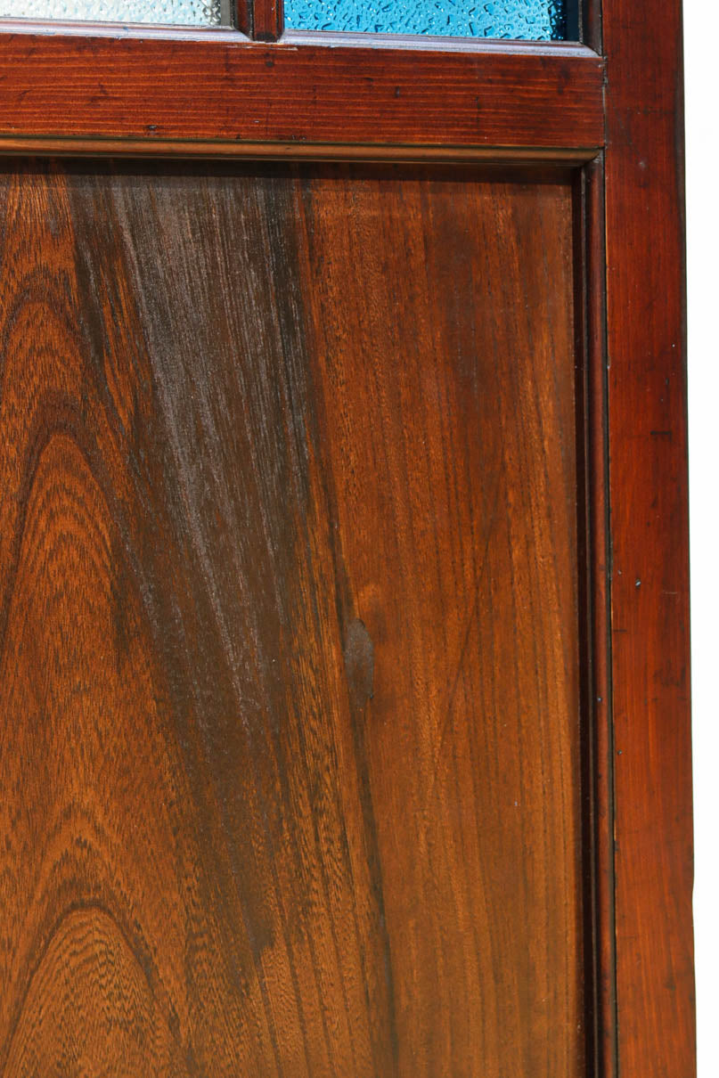 昭和レトロ!! 稀少ブルーのダイヤが可愛らしいガラス戸　F8537　在庫1枚