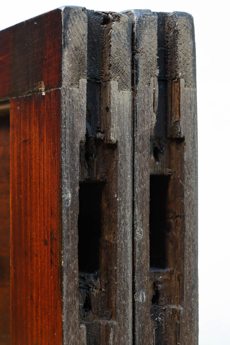 昭和レトロ!! 稀少ブルーのダイヤが可愛らしいガラス戸　F8537　在庫1枚