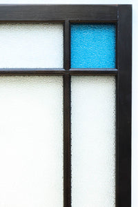 昭和レトロ!! 稀少ブルーのダイヤが可愛らしいガラス戸　F8537　在庫1枚