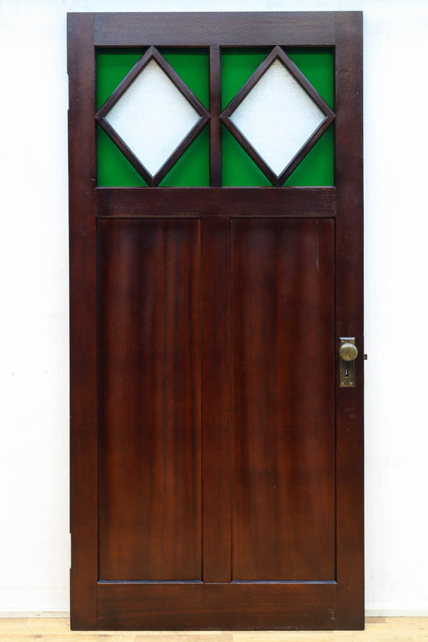 幅853ミリ!! ダイヤ枠にグリーンが映える上質なレトロドア　F8540