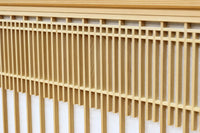 幅910ミリ　柔らかな木地色の色彩と組子が格調溢れる透かし板戸　F8550　在庫4枚一組