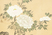 清楚な花模様を描いた丁寧な造りの襖戸　F8563　在庫2枚一組