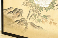 清楚な花模様を描いた丁寧な造りの襖戸　F8563　在庫2枚一組