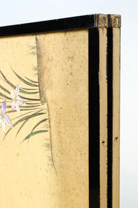 清楚な花模様を描いた丁寧な造りの襖戸　F8563　在庫2枚一組