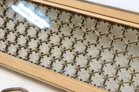 幅925ミリ　三色亀甲網代と組子模様が和モダンに飾るワーロン入り稀少障子戸　F8554　在庫2枚