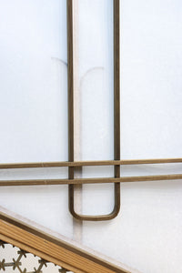 幅925ミリ　三色亀甲網代と組子模様が和モダンに飾るワーロン入り稀少障子戸　F8554　在庫2枚