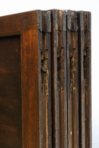 幅873ミリ　市松模様にガラスを配した和モダンなガラス戸　F8557　在庫4枚