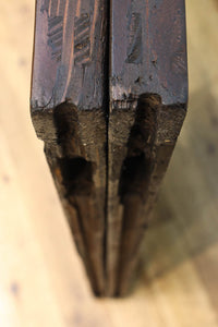 幅873ミリ　グリーンガラスのラインが爽やかなレトロガラス戸　F8558　在庫2枚