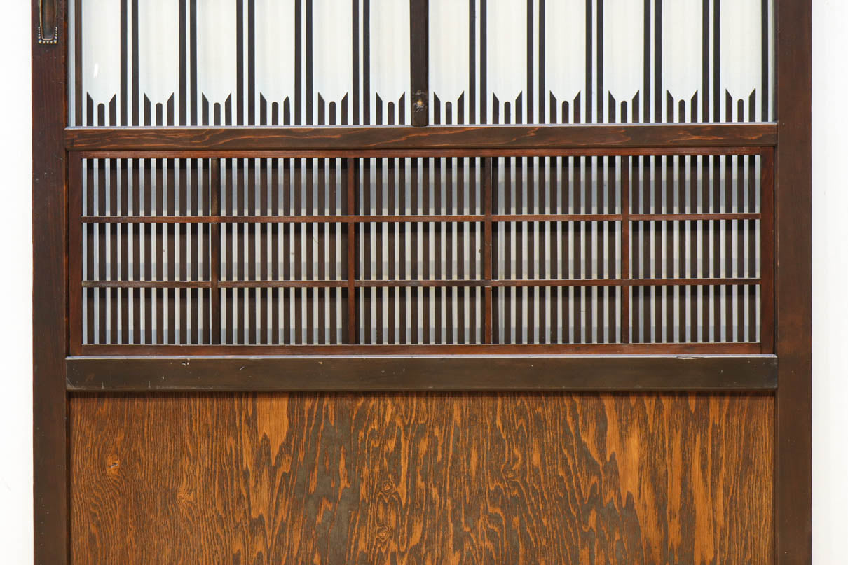 幅898ミリ　稀少変わりデザインのモダンな大阪格子戸　F8560　在庫4枚