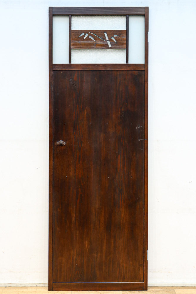 幅604ミリ　2種類の和ガラスでレトロな面持ちのスリムガラス戸　F8577　在庫1枚