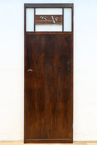 幅604ミリ　2種類の和ガラスでレトロな面持ちのスリムガラス戸　F8577　在庫1枚