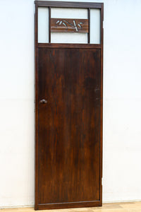 幅604ミリ　2種類の和ガラスでレトロな面持ちのスリムガラス戸　F8577　在庫1枚