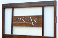 幅604ミリ　2種類の和ガラスでレトロな面持ちのスリムガラス戸　F8577　在庫1枚