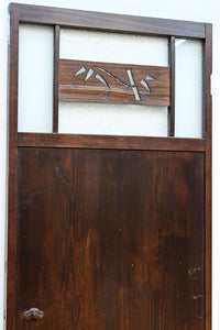 幅604ミリ　2種類の和ガラスでレトロな面持ちのスリムガラス戸　F8577　在庫1枚