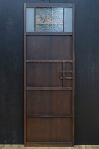 幅604ミリ　2種類の和ガラスでレトロな面持ちのスリムガラス戸　F8577　在庫1枚