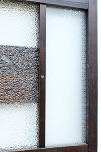 幅604ミリ　2種類の和ガラスでレトロな面持ちのスリムガラス戸　F8577　在庫1枚