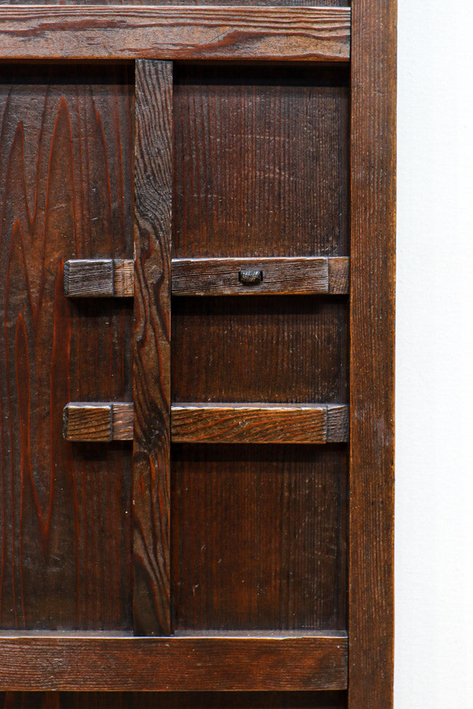 幅604ミリ　2種類の和ガラスでレトロな面持ちのスリムガラス戸　F8577　在庫1枚