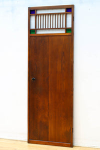 幅602ミリ　色ガラスをアクセントにしたスリム幅のガラス戸　F8579　在庫1枚