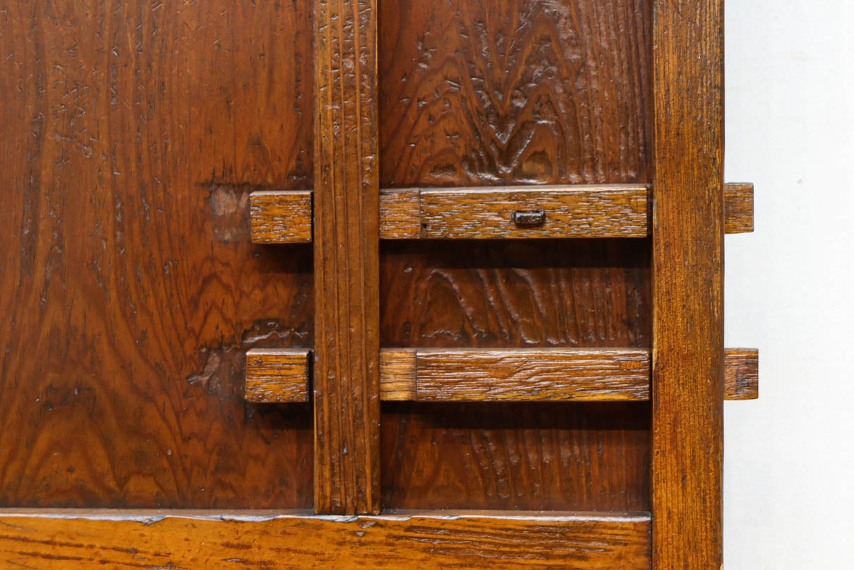 幅602ミリ　色ガラスをアクセントにしたスリム幅のガラス戸　F8579　在庫1枚