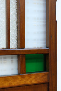 幅602ミリ　色ガラスをアクセントにしたスリム幅のガラス戸　F8579　在庫1枚