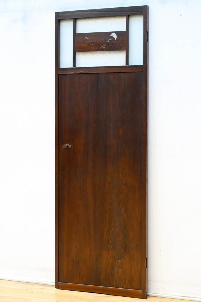 幅604ミリ　スリム幅!! 透かし板が風情を添えるガラス戸　F8580　在庫1枚