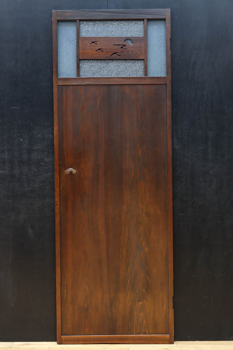 幅604ミリ　スリム幅!! 透かし板が風情を添えるガラス戸　F8580　在庫1枚