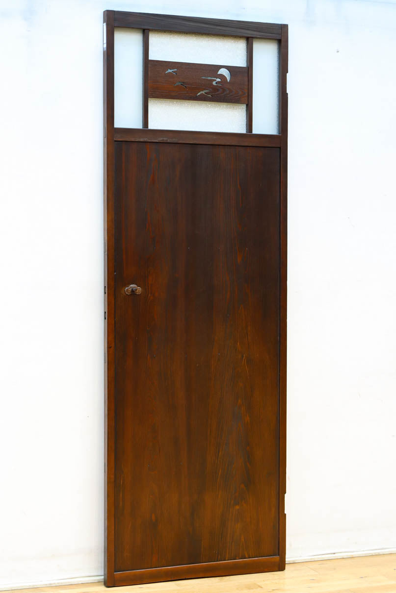 幅604ミリ　スリム幅!! 透かし板が風情を添えるガラス戸　F8580　在庫1枚