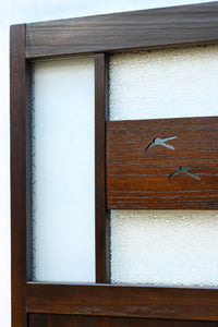 幅604ミリ　スリム幅!! 透かし板が風情を添えるガラス戸　F8580　在庫1枚