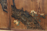 可憐な梅の花が咲く景色を描いた時代感滲む板絵戸セット　F8583　在庫2枚一組