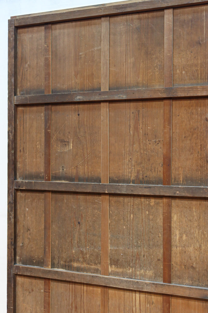 可憐な梅の花が咲く景色を描いた時代感滲む板絵戸セット　F8583　在庫2枚一組