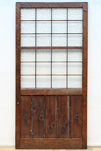幅853ミリ　古色の風合いが素敵なレトロモダンなガラス戸　F8584　在庫1枚