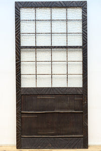 幅853ミリ　古色の風合いが素敵なレトロモダンなガラス戸　F8584　在庫1枚