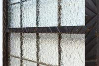 幅853ミリ　古色の風合いが素敵なレトロモダンなガラス戸　F8584　在庫1枚