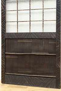 幅853ミリ　古色の風合いが素敵なレトロモダンなガラス戸　F8584　在庫1枚