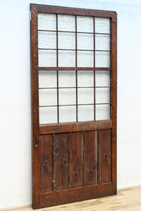幅853ミリ　古色の風合いが素敵なレトロモダンなガラス戸　F8584　在庫1枚