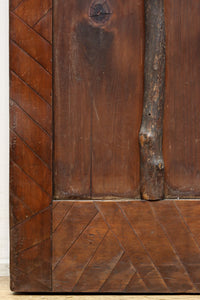 幅853ミリ　古色の風合いが素敵なレトロモダンなガラス戸　F8584　在庫1枚